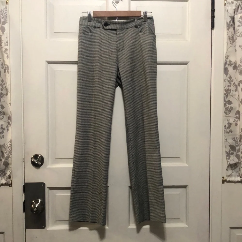 𝅺lauren Ralph Lauren Dress Pants Houndstooth Black and White Pattern Size 2P